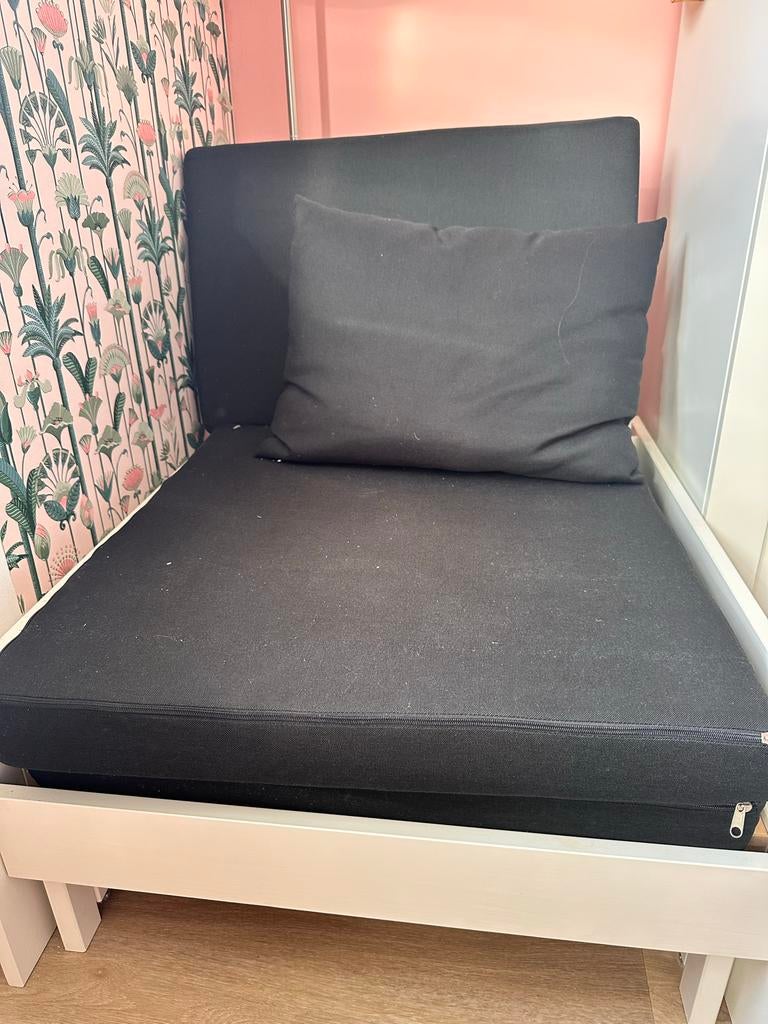 Logeerbed Stoel - Past onder Vipack Hoogslaper, Ophalen, Zwart, 190 cm of minder, Zo goed als nieuw