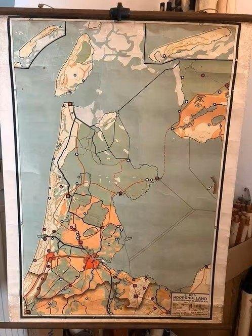 Schoolplaat Noord Holland, Antiek en Kunst, Ophalen of Verzenden, Aardrijkskunde