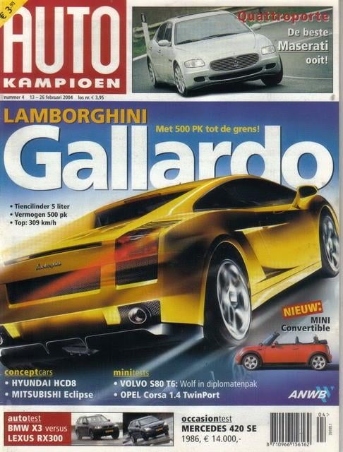 Autokampioen 4 2004 : Lexus RX300 - Mercedes W126 - Jaguar, Ophalen of Verzenden, Gelezen, Algemeen