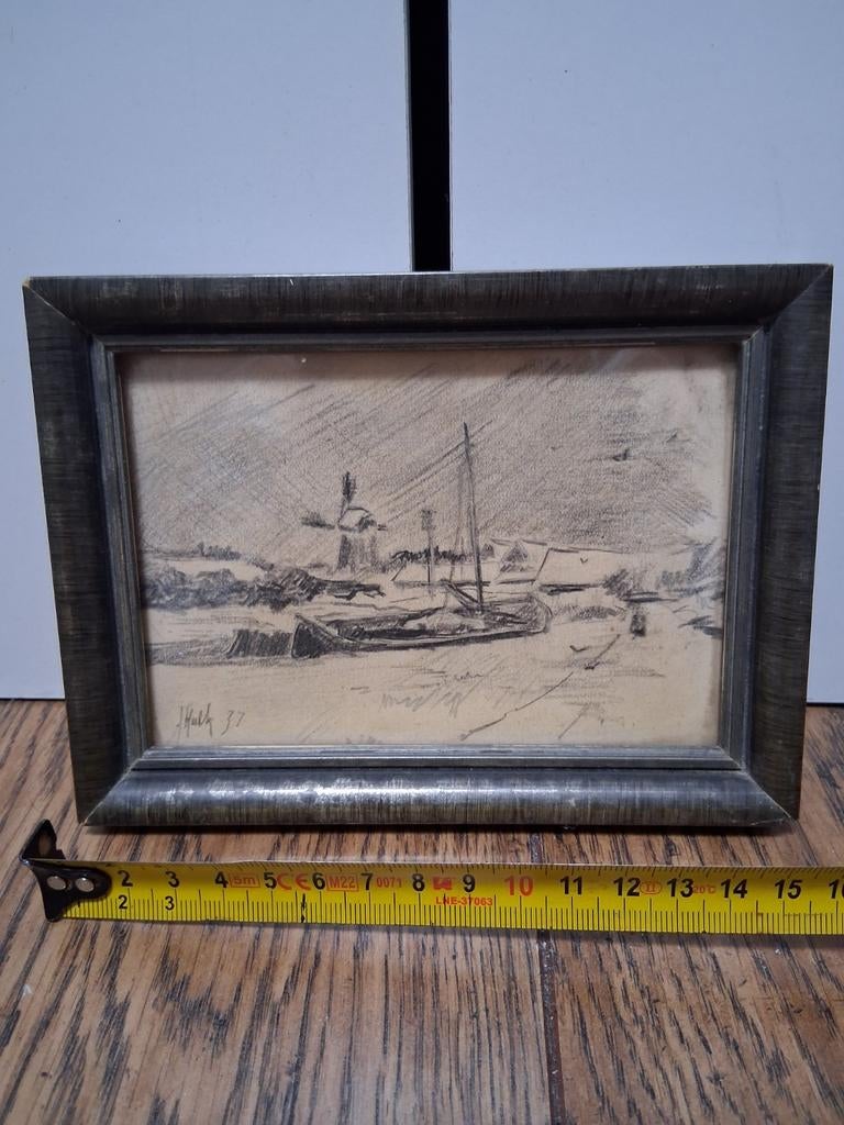 A. HULK 1837, Antiek en Kunst, Kunst | Schilderijen | Klassiek, Ophalen of Verzenden