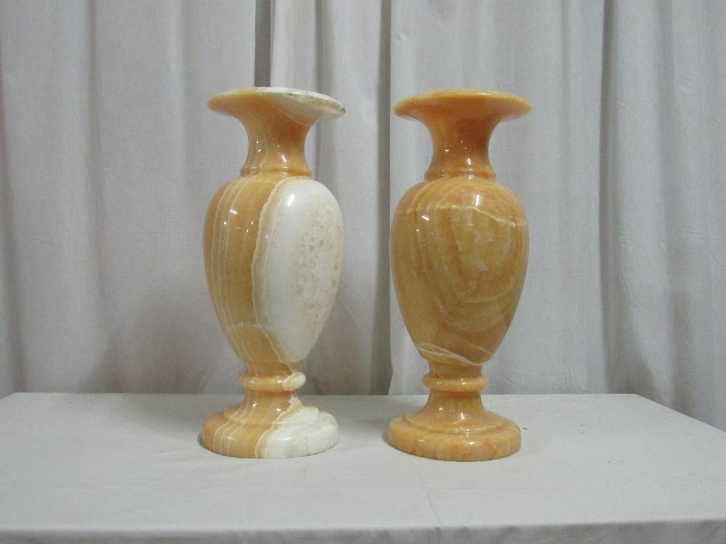 Natuurstenen vazen (Onyx Marmer) (Oranje | 50 cm), Ophalen, Steen, 50 tot 75 cm, Nieuw