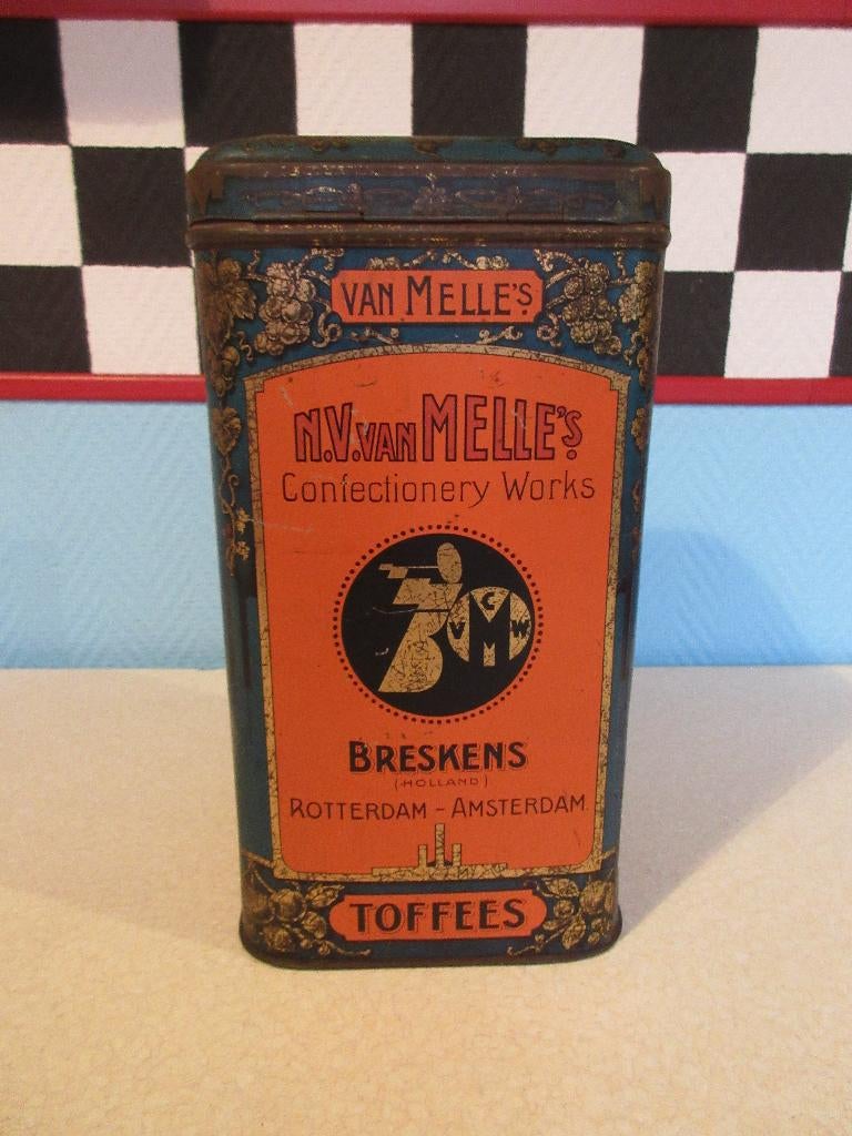 Vintage van Melle's Toffees blik, Verzamelen, Blikken, Ophalen of Verzenden, Gebruikt, Overige, Overige merken