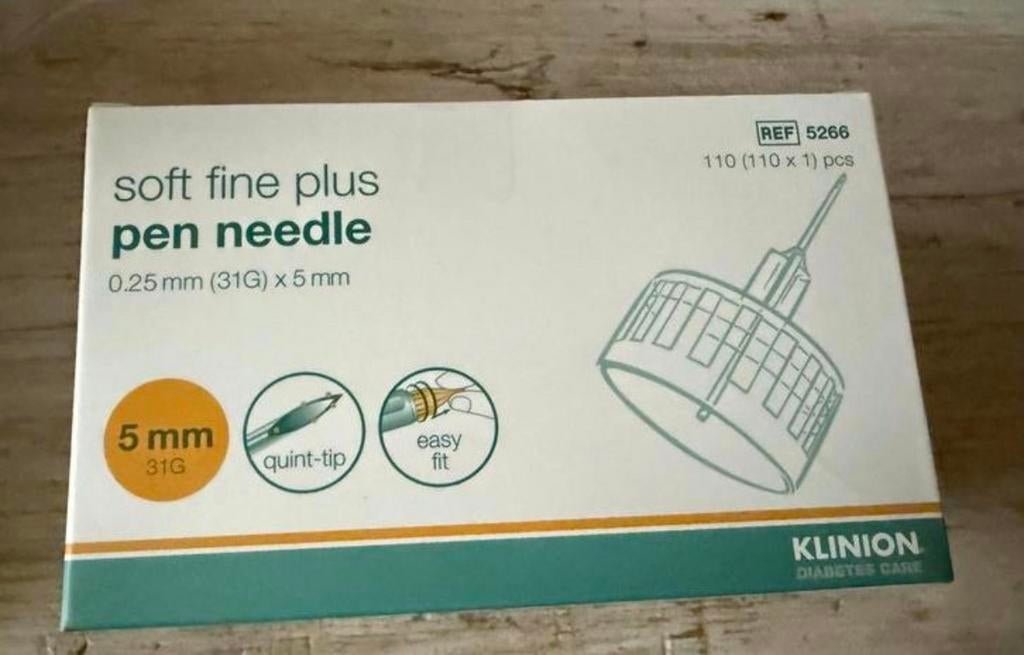 Diabetes Klinion Naalden voor insuline 10 Doosjes  5 mm, Verzenden, Nieuw