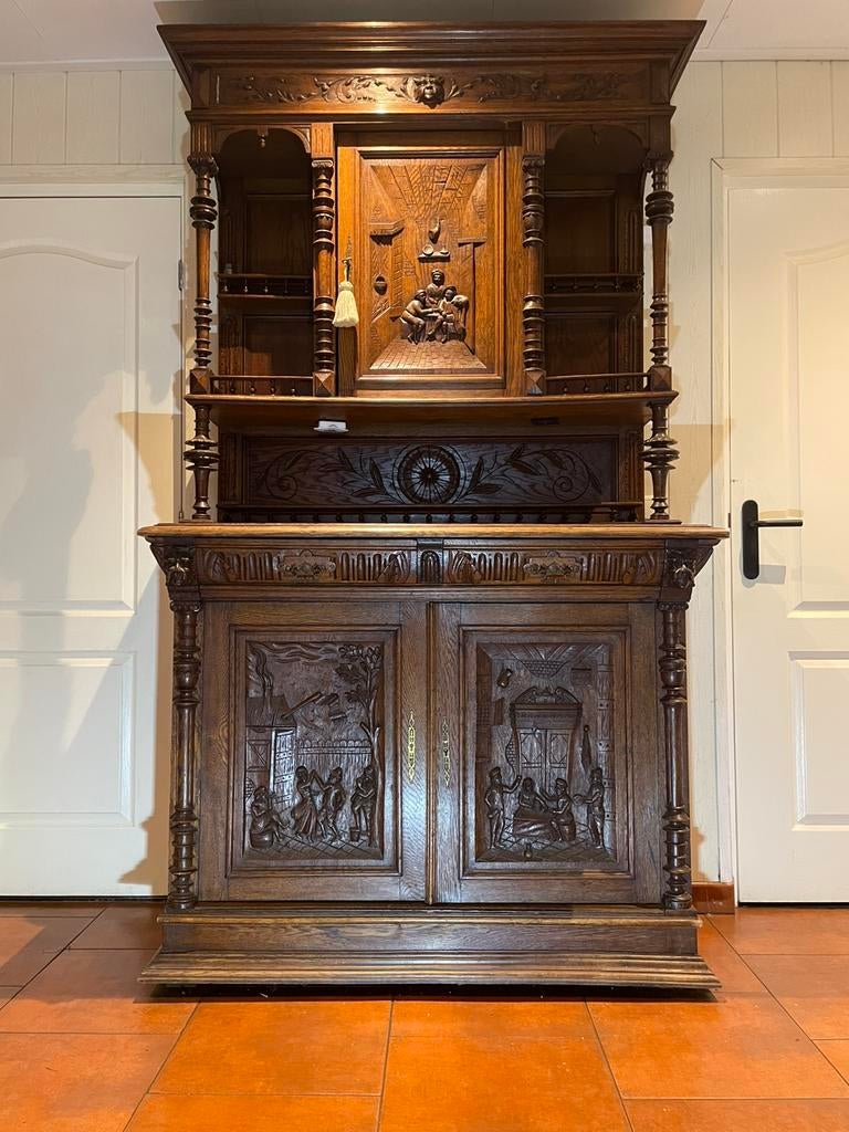 Franse Jachtkast, Brocante kast, antieke kast, Antiek en Kunst, Ophalen