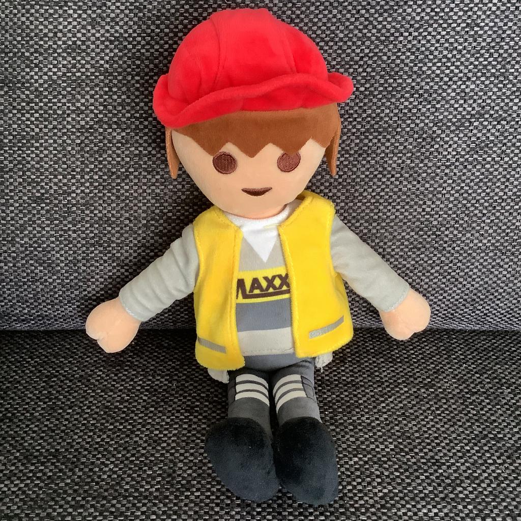 Playmobil pluche knuffel wegenbouwer wegwerker playmobiel, Ophalen of Verzenden, Zo goed als nieuw