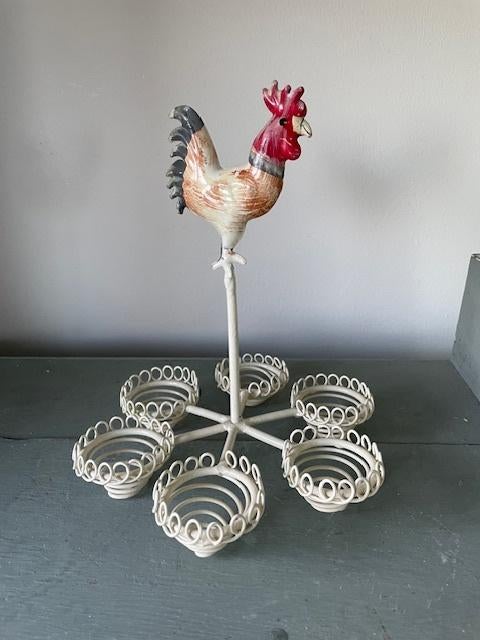 Eierhouder Kipvorm Keramiek Metalen Ei Mand Decoratieve