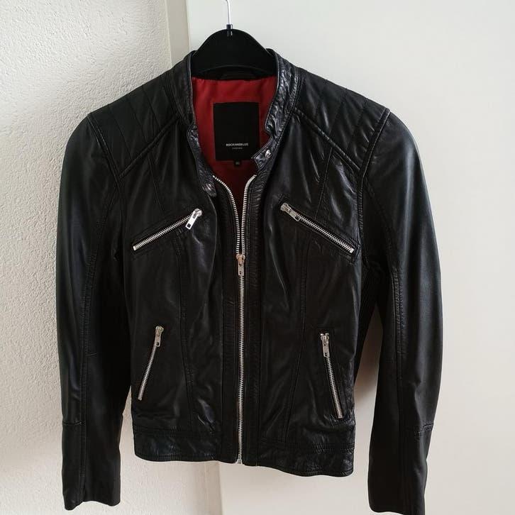 ROCKANDBLUE Leren zwarte jas dames maat 40, Ophalen of Verzenden