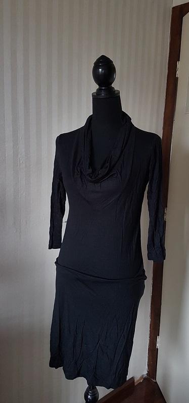 Zgan leuke zwarte jurk met col leuk met bv een ceintuur erop, Verzenden, Zwart, Zo goed als nieuw, Maat 36 (S)