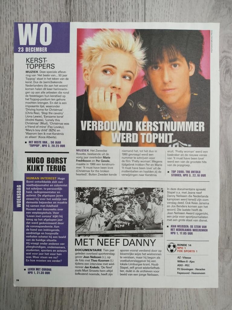Roxette magazine / tijdschrift artikel clipping, Verzenden, Zo goed als nieuw, Boek, Tijdschrift of Artikel