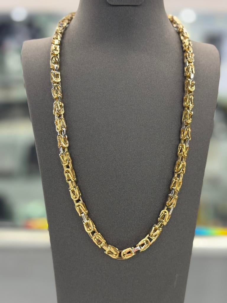 14 Karaat Goud - Byzantine Ketting - Nieuw - Bicolor-34,78Gr, Ophalen of Verzenden, Nieuw, Goud