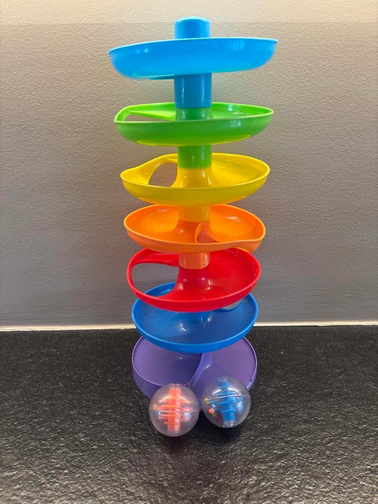 Kleurrijke Ballenbaan met 2 Rammelballen, Ophalen of Verzenden, Gebruikt, Overige typen, Met geluid