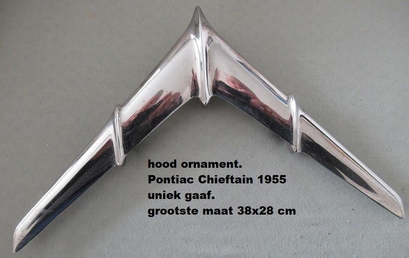 uniek mooie z.g. hoodornament PONTIAC CHIEFTAIN 1955, Ophalen of Verzenden
