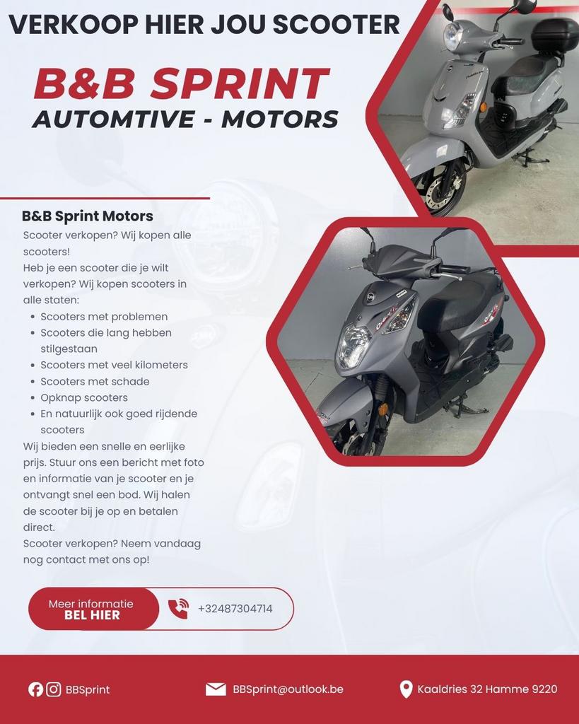 OPKOOP ALLE SOORTE SCOOTER BESTE PRIJS, Ophalen of Verzenden, Zo goed als nieuw, Benzine, Overige modellen