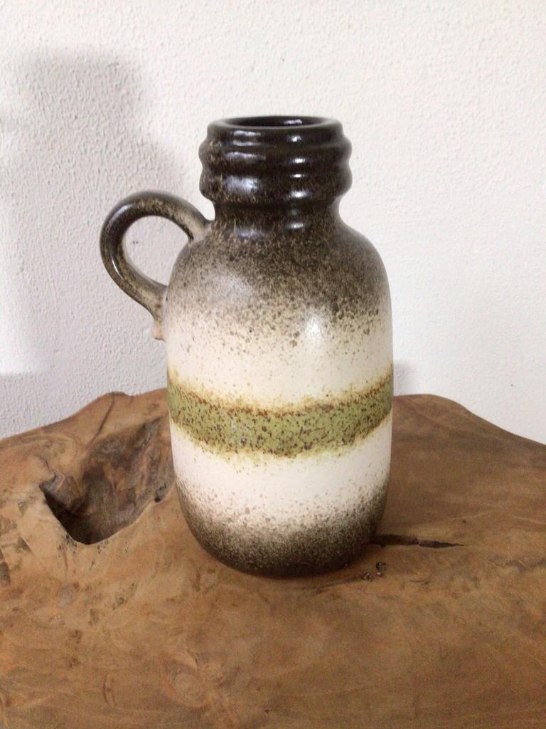 West Germany vaas, bruin, creme, groen, Ophalen of Verzenden