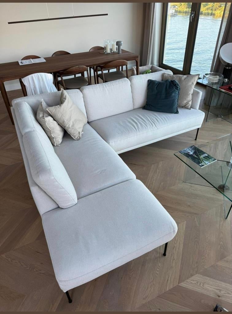 Westwing Fluente hoekbank – off white – ZGAN | eind 2025, Ophalen of Verzenden, Zo goed als nieuw, Stof