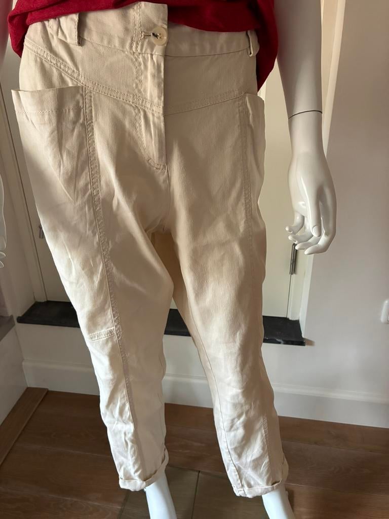 Linnen broek creme summum  woman mt 40, Maat 38/40 (M), Beige, Ophalen of Verzenden, Zo goed als nieuw