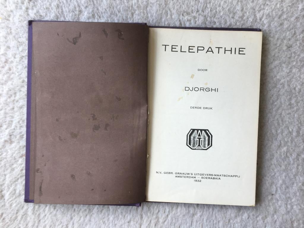 boek telepathie Amsterdam Soerabaia 1932, Gelezen, Spiritualiteit algemeen, Verzenden, Overige typen