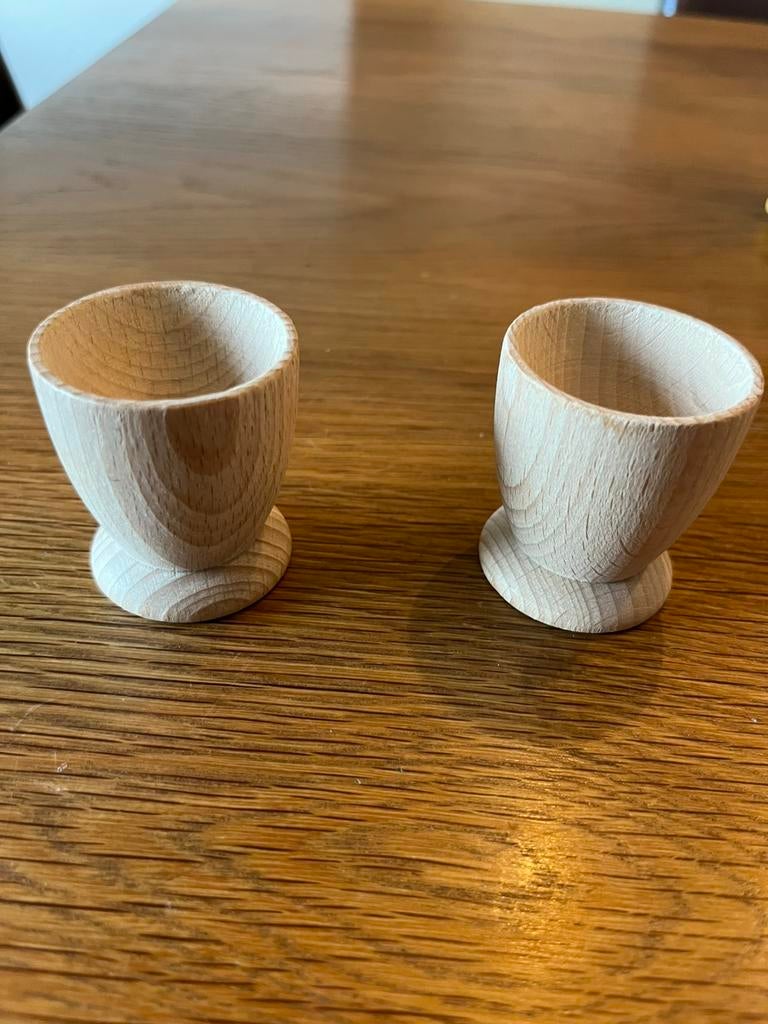 Houten eierdoppen, Ophalen of Verzenden, Zo goed als nieuw