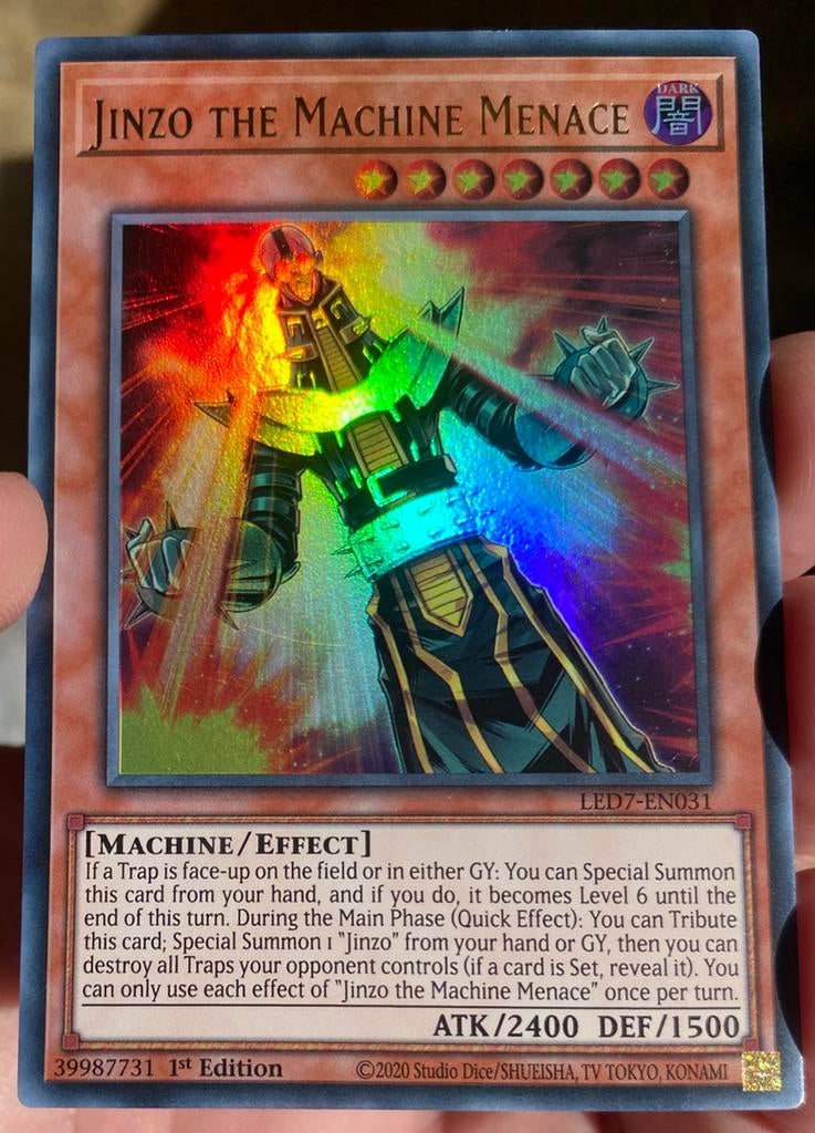 Yu-Gi-Oh! Jinzo the Machine Menace LED7 1st Edition !, Hobby en Vrije tijd, Verzamelkaartspellen | Yu-gi-Oh!, Ophalen of Verzenden