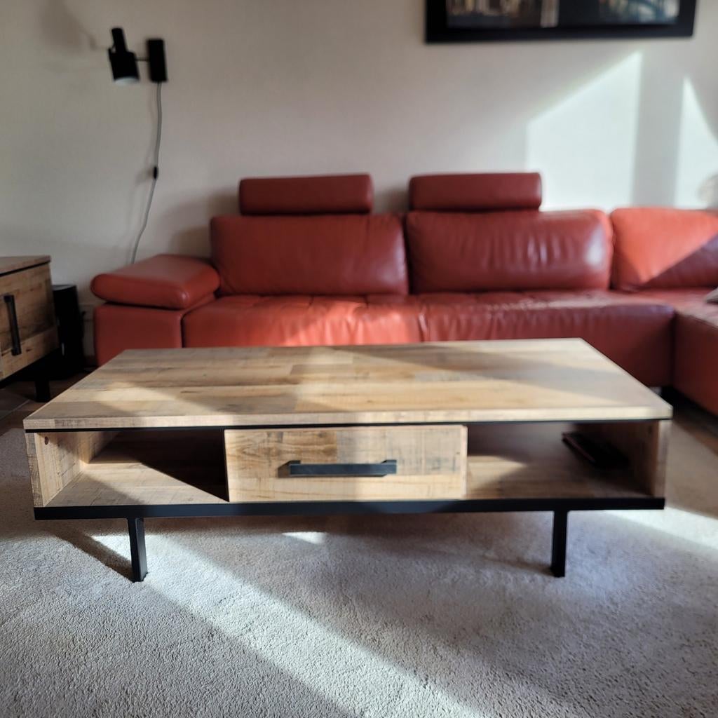 Salontafel van Bommel Meubels - Robuust en Stijlvol, Gebruikt, 100 tot 150 cm, Industrieel, Modern, 50 tot 100 cm
