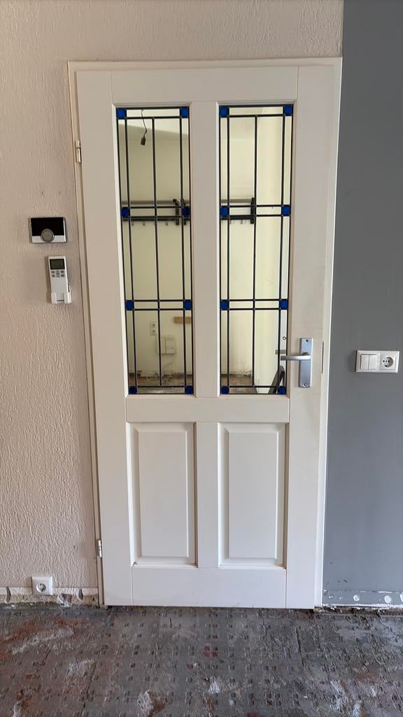 Binnendeuren glas in lood, Doe-het-zelf en Verbouw, Deuren en Horren, Ophalen, Gebruikt, 80 tot 100 cm, Binnendeur