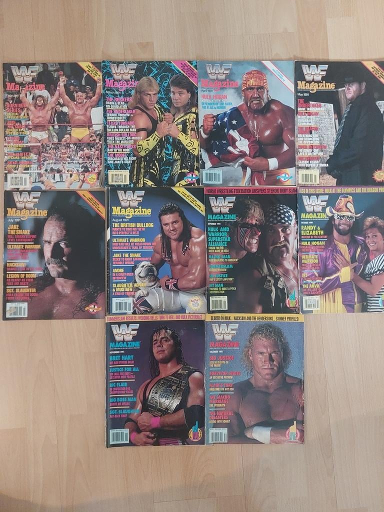 10 wwf wrestling magazine's 1991, Boeken, Tijdschriften en Kranten, Ophalen of Verzenden, Gelezen