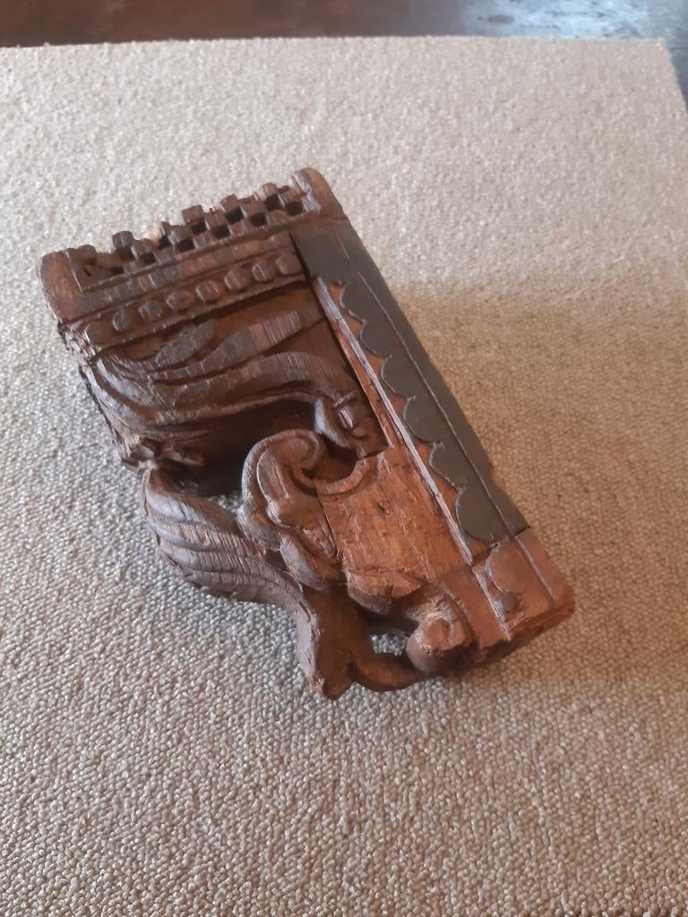 Antiek Aziatisch houtsnijwerk tempel of woning, Antiek en Kunst, Kunst | Beelden en Houtsnijwerken, Ophalen of Verzenden