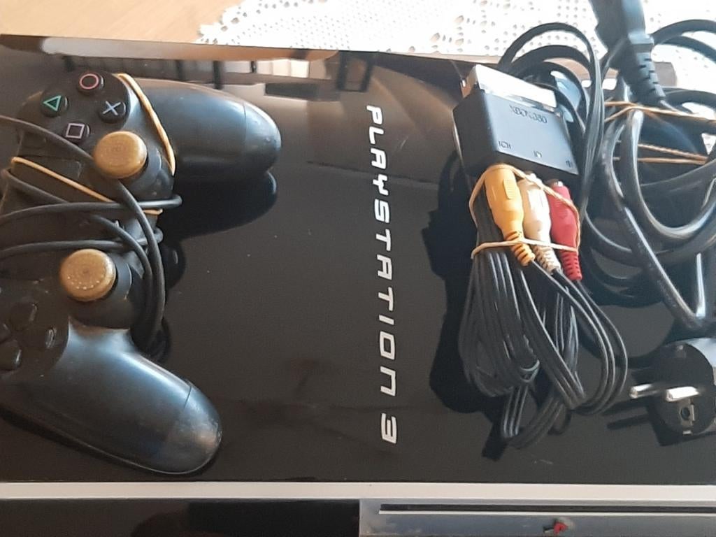 PlayStation 3 Slim met 1 controller en kabels, Gebruikt, Ophalen of Verzenden, 120 GB, Met 1 controller