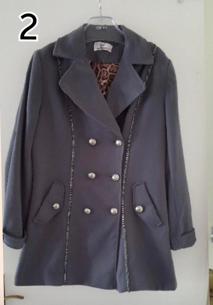 Grijze militaire jas met panterprint voering, Ophalen of Verzenden, Gedragen, Maat 38/40 (M), Grijs