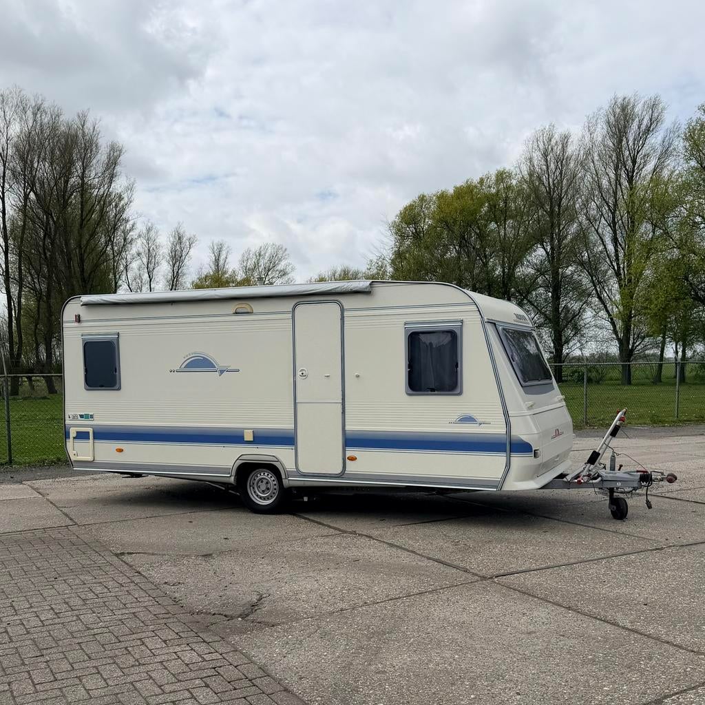 Adria 502UP - 2002 - frans bed | rondzit | luifel | Mover, Caravans en Kamperen, Rondzit, Schokbreker, Frans bed, 750 - 1000 kg