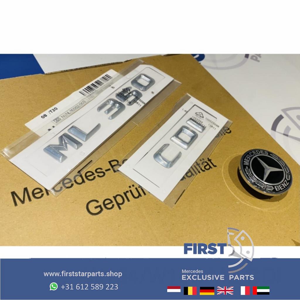W164 W166 ML LOGO SET CHROOM EMBLEMEN SET Mercedes ML KLASSE, Auto-onderdelen, Gebruikt, -, Ophalen of Verzenden, -
