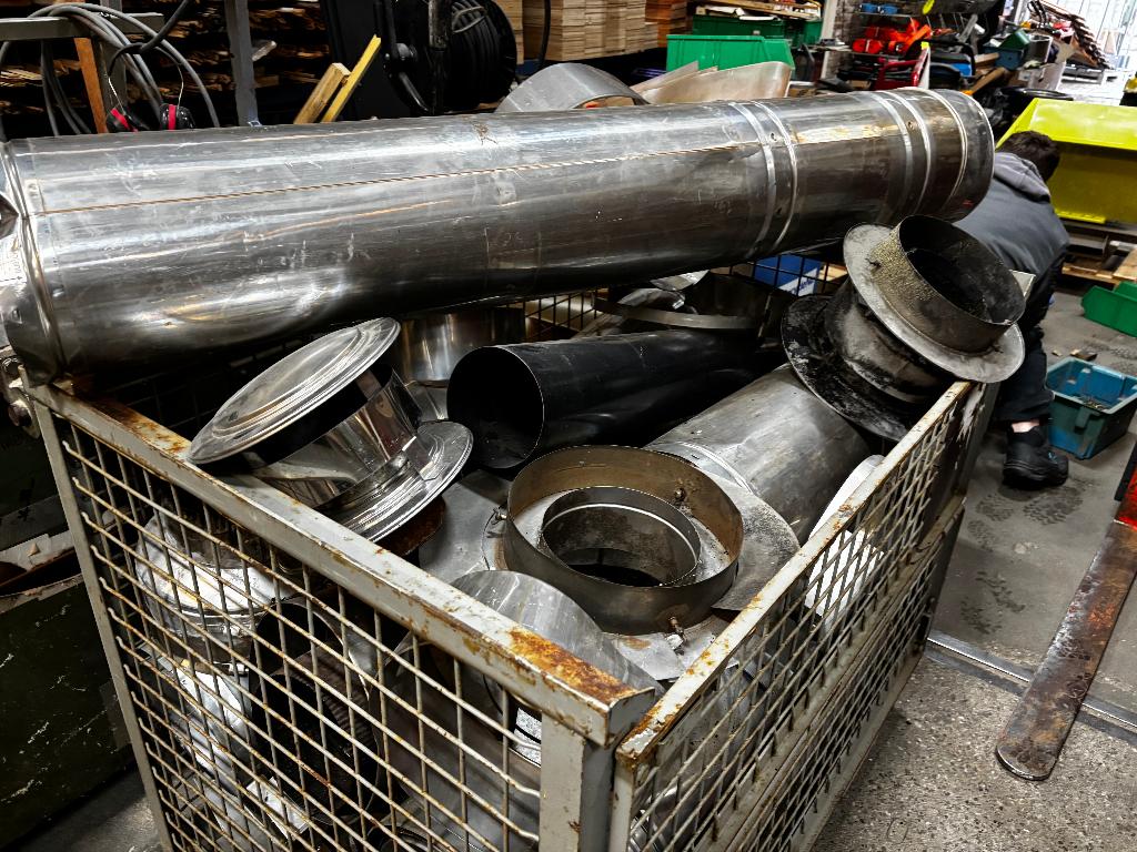 Schoorsteenpijp, dubbelwandig, div stukken/afmetingen, Huis en Inrichting, Kachels, Gebruikt, Hangend, Overige soorten, Overige brandstoffen