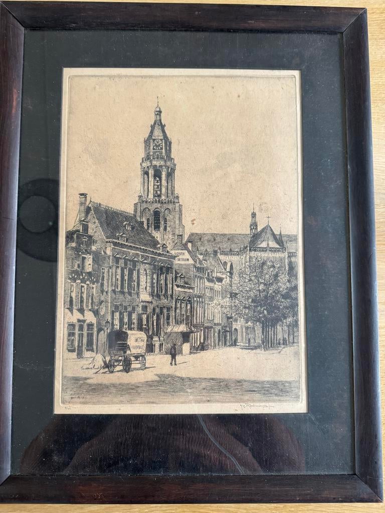 Ets Arnhem Eusebiuskerk, H.E. Roodenburg, 1925, Ophalen of Verzenden