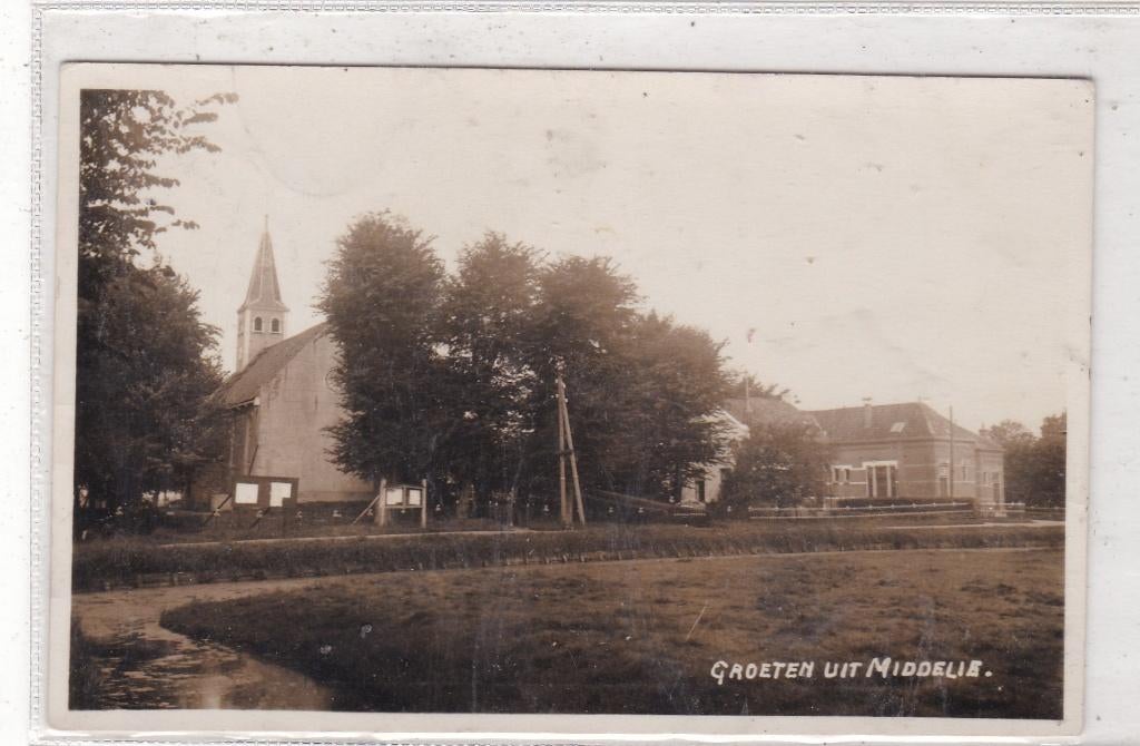Middelie-Groeten Middelie fotokaart circa 1935, Verzenden, 1920 tot 1940, Gelopen, Noord-Holland