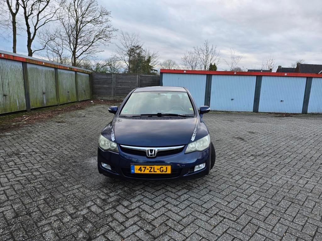 Honda Civic 1.3 Vtec Hybrid 4DR C-tr. 2008 Blauw, Auto's, Automaat, Stof, Parkeersensor, Blauw