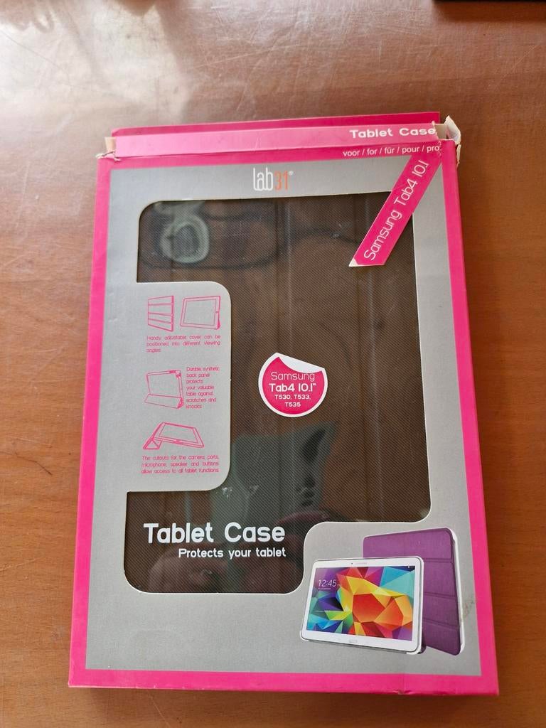Tablet hoes voor Samsung Tab4 10.1, Computers en Software, Tablet-hoezen, Ophalen, 10 inch, Bescherming voor- en achterkant