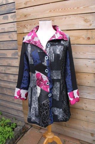 Jas zwart/rose/blauw/grijs Joseph Ribkoff mt 38/40 OPRUIMING, Maat 38/40 (M), Blauw, Joseph Ribkoff, Ophalen of Verzenden