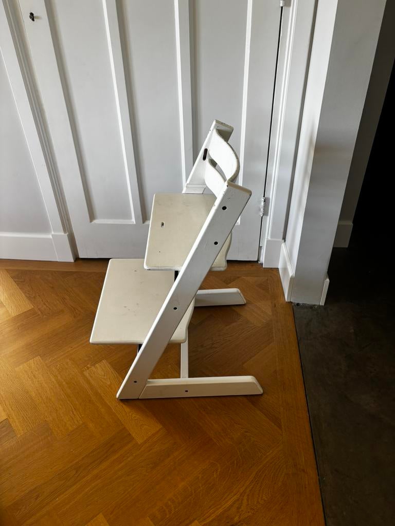 Stokke tripp trapp wit kinderstoel verstelbaar, Ophalen, Gebruikt, Meegroeistoel