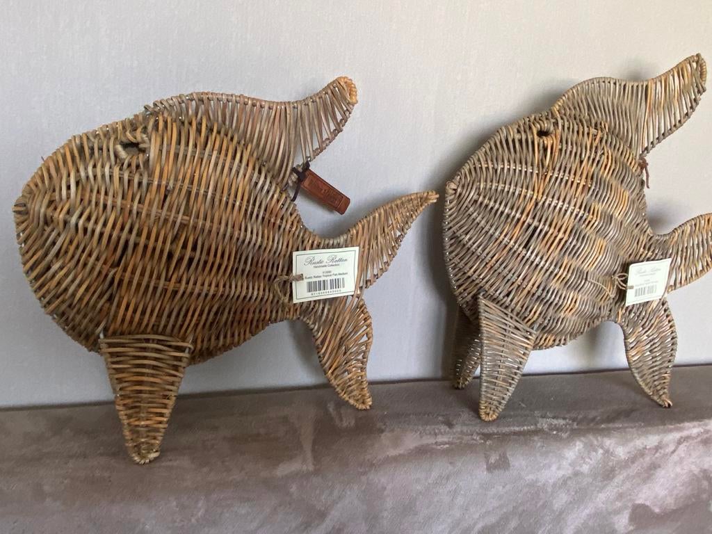 Twee rieten vissen rivera maison, Huis en Inrichting, Woonaccessoires | Overige, Ophalen