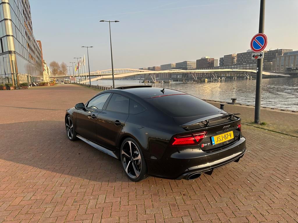 Audi RS7 4.0 TFSI V8 | Carbon Pack | Full Options | Topstaat, Auto's, Audi, Automaat, Zwart, Zwart, Leder