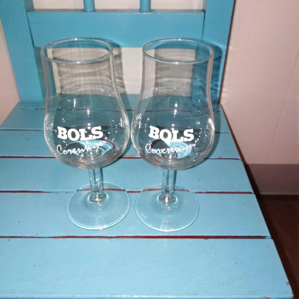 Bols corenwijn glaasjes hoog model 2 stuks, Ophalen, Zo goed als nieuw, Borrel- of Shotglas