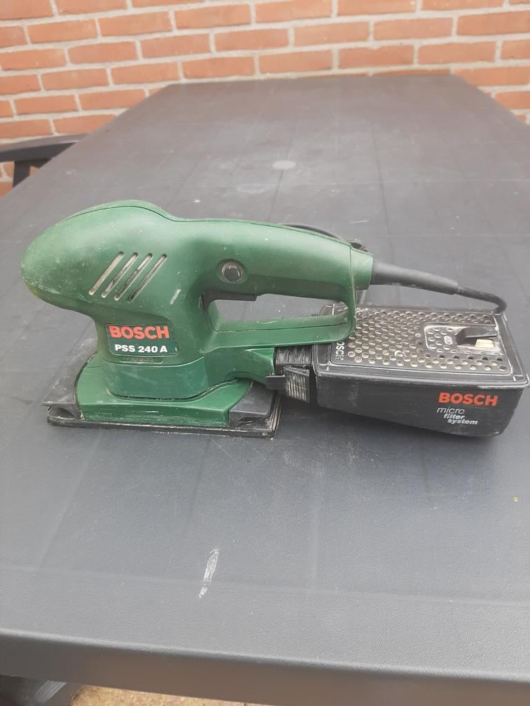 Bosch PSS 240 A Vlakschuurmachine - Gebruikt, Ophalen of Verzenden, Gebruikt, Minder dan 600 watt, Vlakschuurmachine