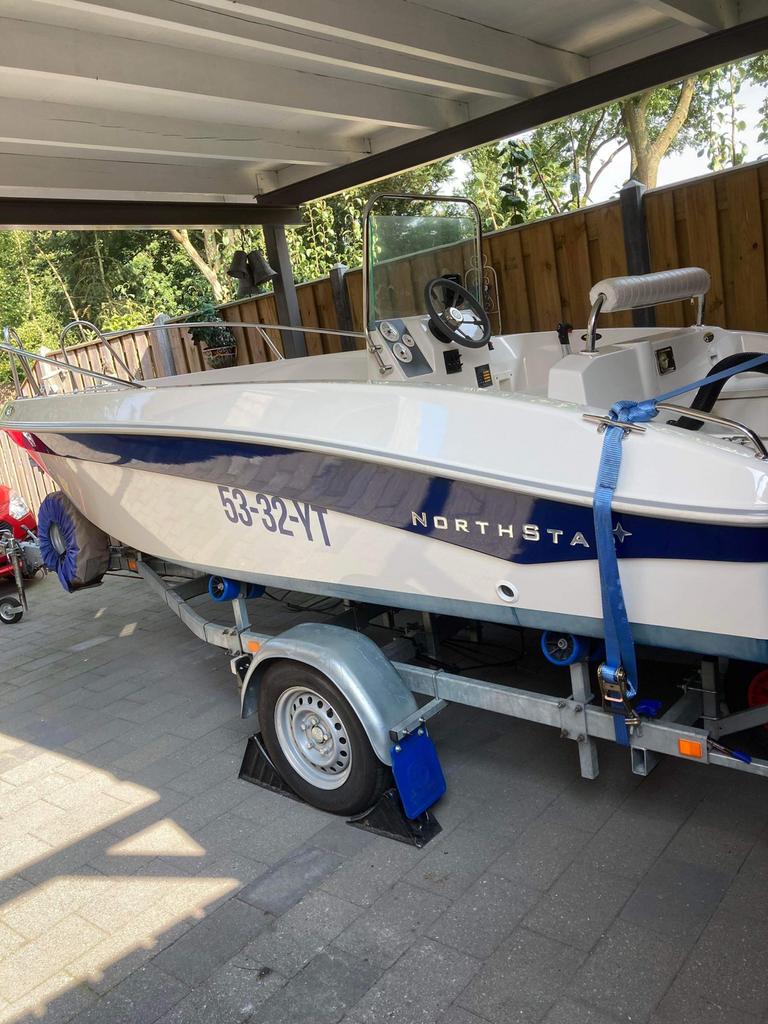 Northstar Consoleboot met Honda 60pk buitenboordmotor, Watersport en Boten, Ophalen, Gebruikt, 50 pk of meer, Snelvarend