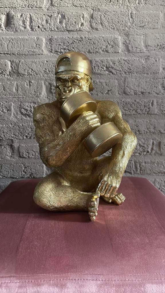 Gorilla beeld bodybuilder goud, Ophalen, Nieuw
