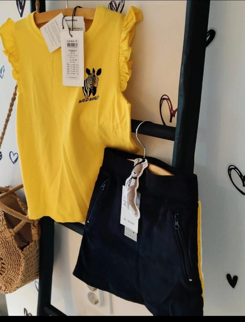 Nieuw Name It + Noeser setje: shirt met zebra & zwarte rok, Kinderen en Baby's, Kinderkleding | Maat 122, Meisje, Nieuw, Ophalen of Verzenden