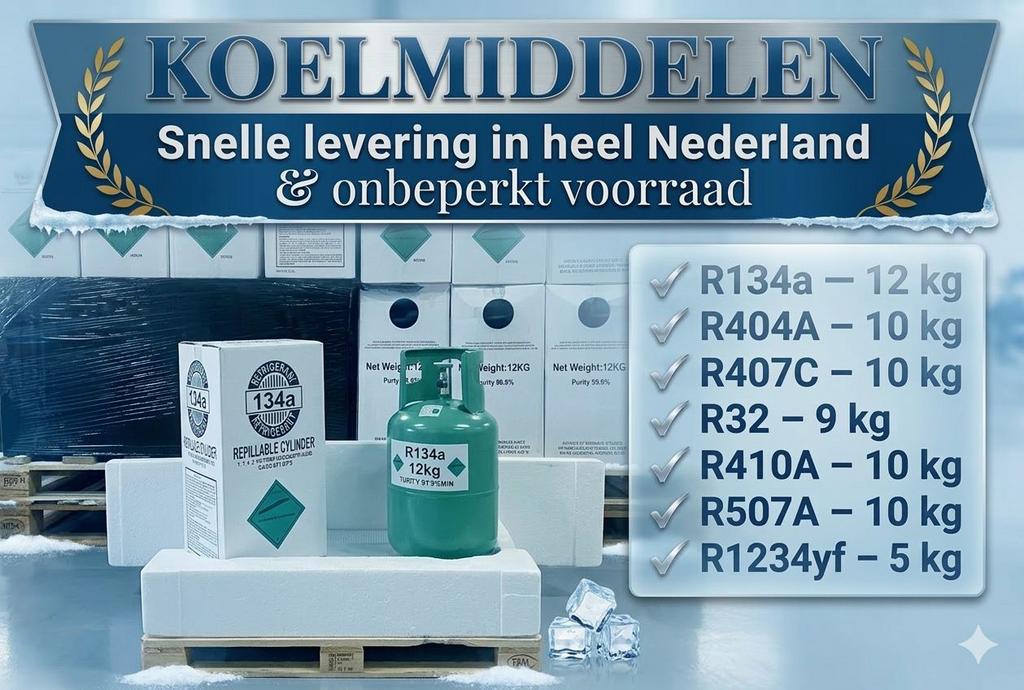 R134A R404A R32 KOELMIDDEl-KOUDEMIDDEL AIRCOGAS, Auto-onderdelen, Airco en Verwarming, Ophalen, Nieuw