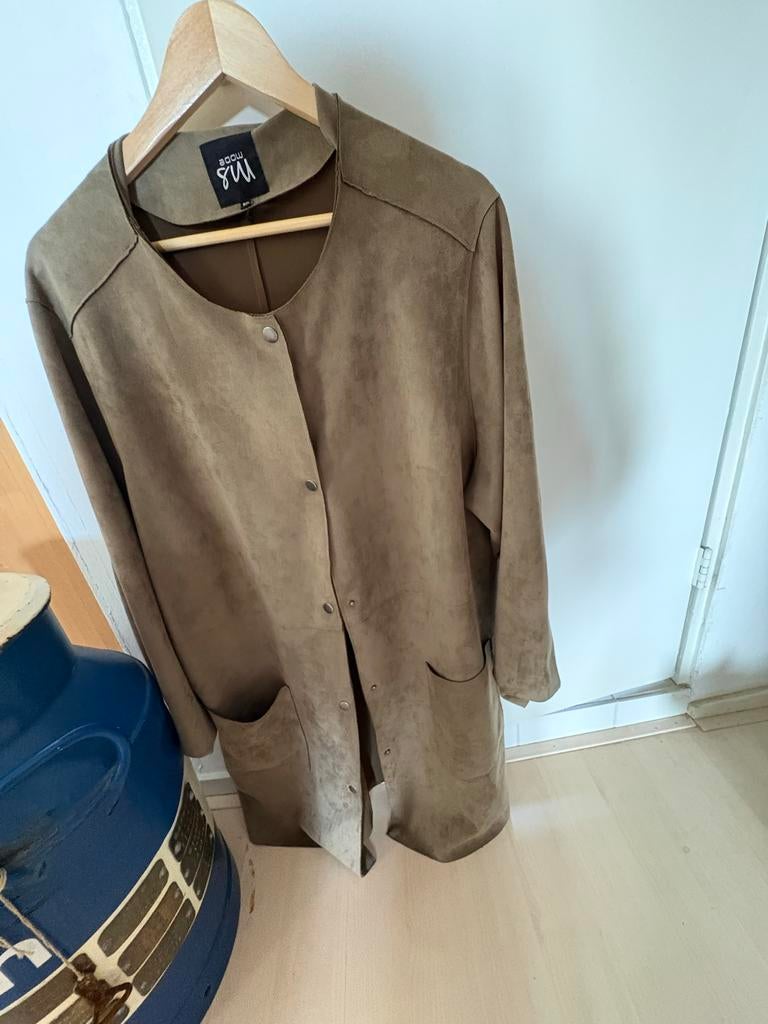 MS Mode Dames Jasje Suède Look Maat 50 Groen, Ophalen of Verzenden, Zo goed als nieuw, Maat 46/48 (XL) of groter, Groen