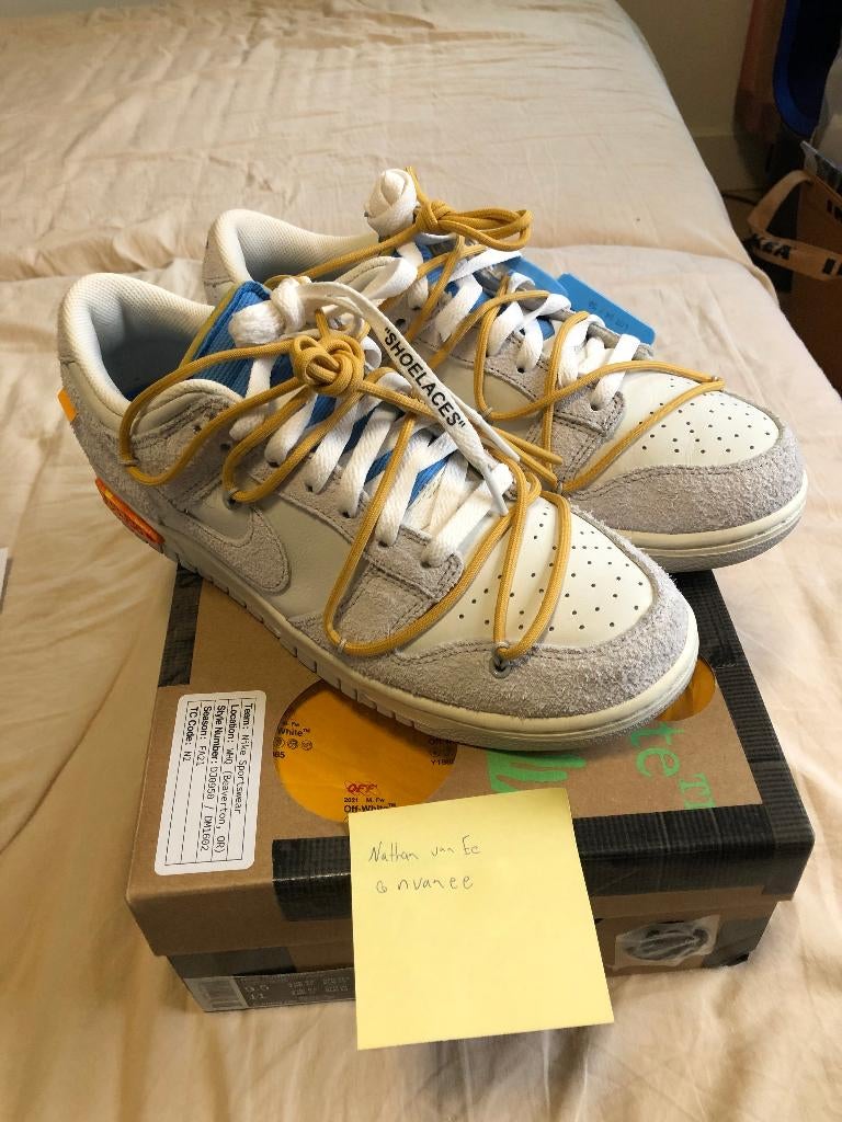 Nike Off White Dunk Low The 50 Suede Lot 34 US9,5/ EU43, Overige kleuren, Nike, Nieuw, Ophalen of Verzenden