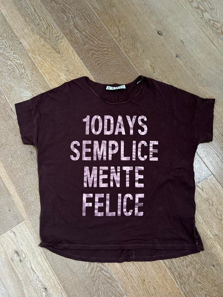 10 Days shirt kleur aubergine, Paars, Ophalen of Verzenden, Zo goed als nieuw, Korte mouw