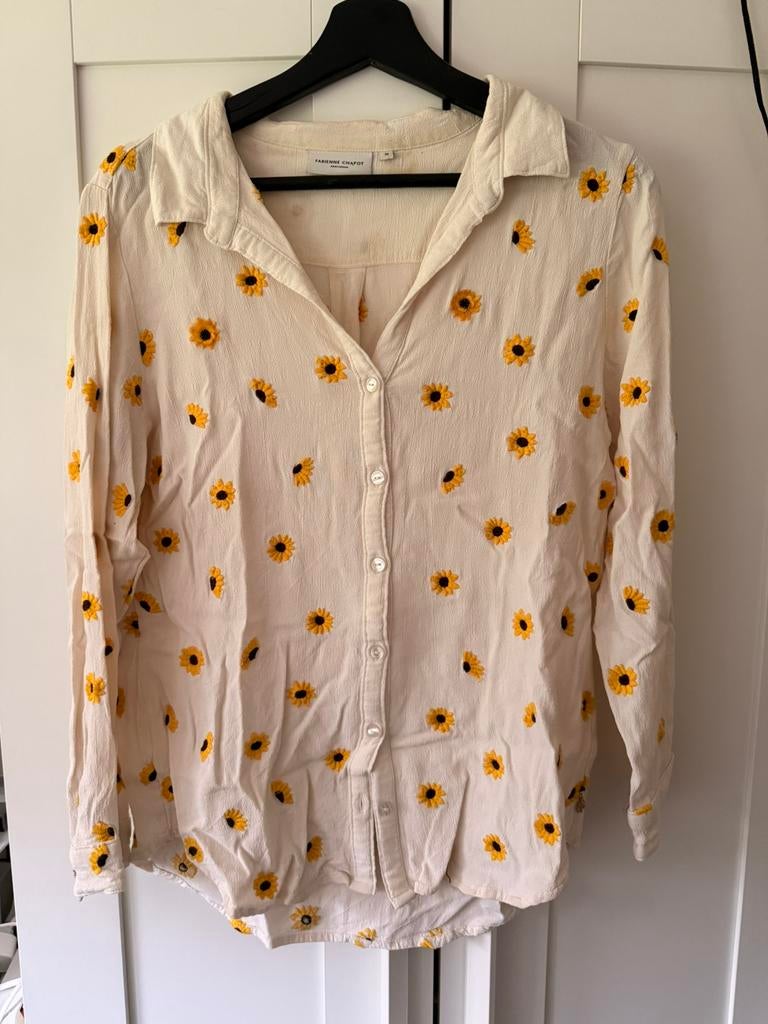 Fabienne Chapot zonnebloem blouse 38, Kleding | Dames, Ophalen of Verzenden, Gedragen, Maat 38/40 (M), Wit